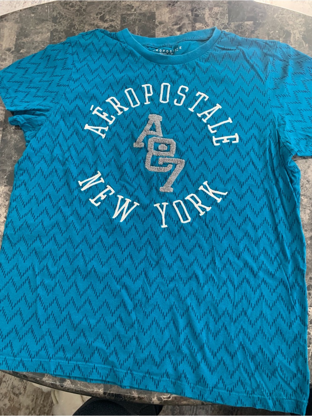 Aeropostale Men's Bright Teal Graphic New York Tee